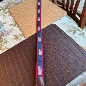 Preston Men's American Flags Belt Patriotic Red, White & Blue 32